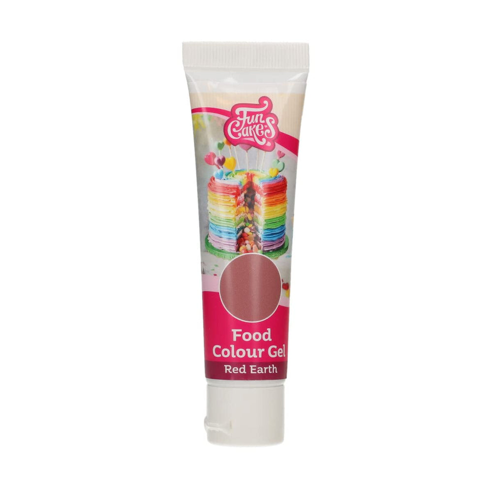 Gel colorant alimentar Funcakes Red Earth: Colorant alimentar foarte concentrat pentru aluat, cremă, fondant, marțipan și produse de patiserie. Dozare ușoară. Picătură individuală pentru a crea culori vibrante. Halal. 30 g.