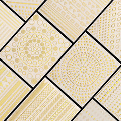 MWOOT 10 Blätter Gold Nagelsticker Abziehbilder Nail Art Sticker, 3D Selbstklebende Nagelaufkleber Set Linien Streifenband Design,Diy Metallisch Nailart Aufkleber Maniküre Zubehör Für Nagel Dekoration