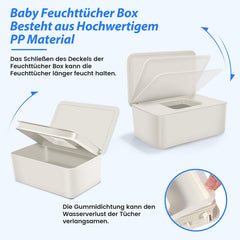 Cutie pentru șervețele umede cu capac, cutie pentru șervețele umede, distribuitor de șervețele umede pentru bebeluși, cutie de depozitare impermeabilă și sigilată, distribuitor de șervețele umede pentru baie, bucătărie, alb