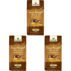 Ciocolată organică cu migdale întregi și floare de sare, 100 g