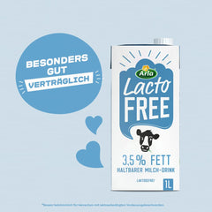Arla LactoFREE Laktosefreie Haltbare Milch 3,5% Fett | 10 x 1L | echter Milchgeschmack, weniger süß | reich an Kalzium und Vitamin B12