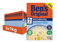 Ben's Original Basmatireis, 10 Minuten im Beutel kochen, 6 Packungen (6 x 1 kg)