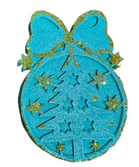 Decoratiune comestibila din zahar, Glob de brad, turcoaz Nati Shop