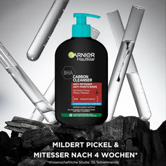 Garnier Charcoal Cleanser Gesichtsreinigungsgel gegen Mitesser und Pickel, 250 ml, Dusche und Bad, Naty Shop