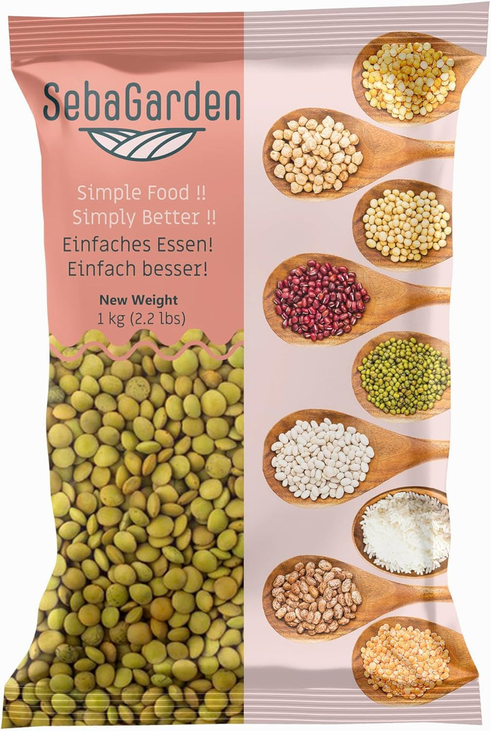 Linte Verde – Varietatea Laird, Pachet de 1 kg | Calitate Premium, Linte Întreagă | Bogate în Proteine și Fibre | Vegane, Fără OMG | Ideale pentru Supe, Salate, Curry și Prepararea Meselor