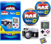 Max Build More Premium Retro Serie 2 (Kamera & Handheld-Spielkonsole) von ZURU – Unboxing-Spielzeug & Klemmbausteine Sammelfiguren Minis mit bis zu 340Teilen, 4 Retro Designs zum Bauen & Ausstellen