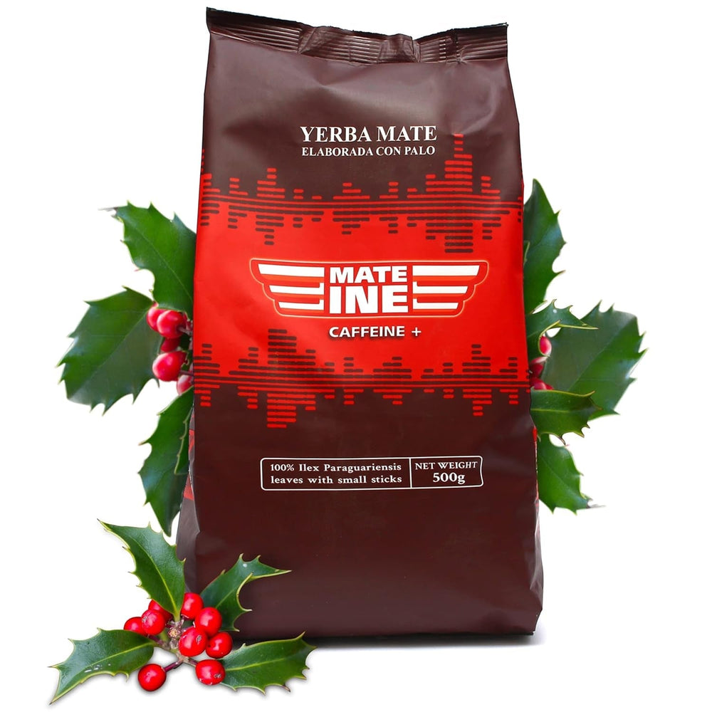 Ceai Mate Caffeine I Neprăjit, fără tulpini și fără pulbere Tradicional - Ceai Mate puternic din Paraguay I Conținut de cofeină | Băutură energizantă și detoxifiantă 500 G I 0,5 Kg
