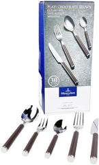 Villeroy und Boch Play Chocolate Brown Besteck, für bis zu 6 Personen, 30 Teile, Edelstahl, brauner Kunststoffgriff Kitchen Naty Shop