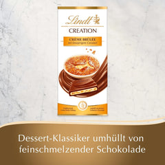 Lindt Schokolade Creation Crème Brûlée Tafel | Crème Brûlée Füllung Mit Knusprigem Karamell, Umhüllt Von Feinster Vollmilch-Schokolade | Schokoladentafel | Schokoladengeschenk, 150G Naty Shop