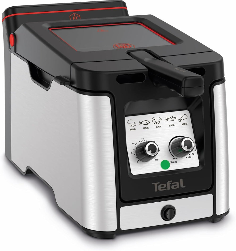 Tefal FR600D Clear Duo Fritteuse, Frittieren mit weniger Rauch und Gerüchen, 1,2 kg Fassungsvermögen, Thermostat, Timer, großes Sichtfenster ohne Nebel Haushaltsgeräte Naty Shop Clear Duo