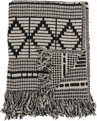 Cuvertură de pat Bloomingville, negru, bumbac, 160cm Paturi si Cuverturi Bloomingville Negru 160cm
