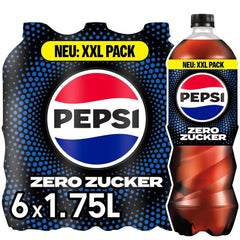 Pepsi Zero Sugar, Erfrischungsgetränk ohne Zucker von Pepsi, ohne Kalorien, Set 6 x 1,75 Liter Alkoholfreie Getränke Naty Shop