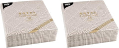 Papstar, 50 șervețele "ROYAL Collection" 1/4-fold 40 Cm X 40 Cm maro "Elegance", #86498 (pachet de 2)