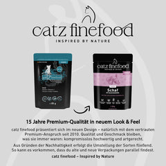 Hrană umedă pentru pisici Catz Finefood Purrrr Sheep Monoprotein nr. 113, pentru pisici cu digestie sensibilă, conținut de carne de 70%, 16 pliculețe a câte 85 g