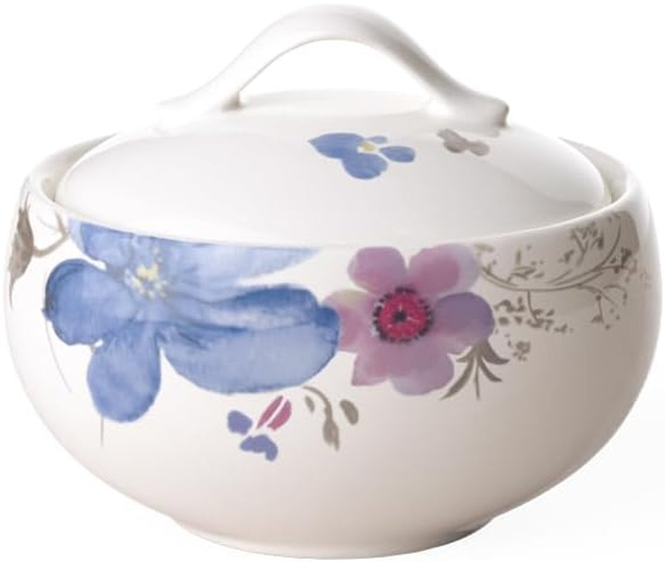 Zahăriță Villeroy & Boch Mariefleur Gris Basic, porțelan premium, alb/multicolor