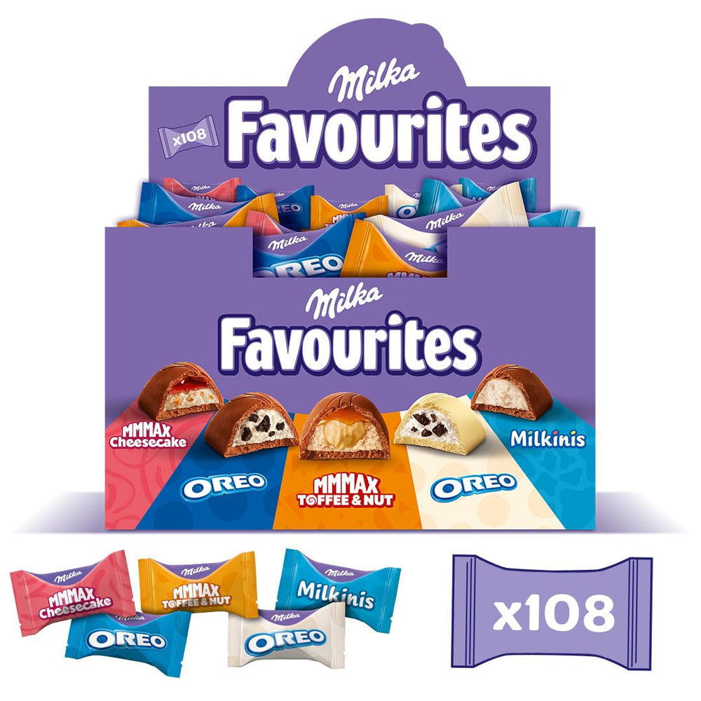 Milka Favourites, 108 einzeln verpackte Pralinen, verschiedene Sortimente, 1 kg Pralinen Naty Shop