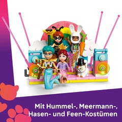 LEGO Friends Kostümparty mit Einhorn und Fee - Spielzeug für Mädchen ab 6 Jahren - Bühne, DJ-Pult, 4 Minipuppen, der Katze Churro und Einer Pferdefigur sowie lustigem Zubehör - Geschenkidee - 42661
