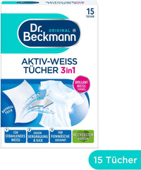 Dr. Beckmann Fest Wipes, Active-White, 15 Tücher Waschmittel Naty Shop