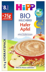 Terci de ovăz cu mere și lapte de ovăz organic HiPP Good Night (4 x 475g), de la 8 luni, fără zahăr adăugat, cu cereale integrale organice și fructe organice, de cea mai bună calitate organică