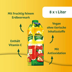 Pfanner Erdbeer-Fruchtnektar (8 x 1 Liter) – 30 % Fruchtanteil – Erdbeergetränk Naty Shop