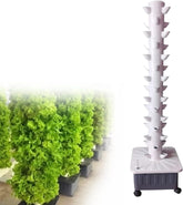 Turn hidroponic, sistem acvaponic de ceară cu 15 niveluri și 45 de găuri, kit de creștere aeroponică pentru grădină, fără sârmă, pentru ierburi, fructe și legume cu pompă de hidratare, adaptoare, ghivece din plasă