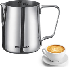 Carafă pentru lapte Westmark Brasilia 200 ml – ideală pentru frișcă de cafea, lapte, miere și alte aditivi pentru cafea și ceai, accesoriu barista – oțel inoxidabil