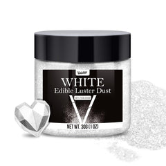 Essbarer Glitzer, Pulver, verschiedene Farben, 30 Gramm Naty Shop White