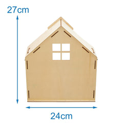 Baker Ross FN199 Puppenhaus-Bausatz aus Holz – 1er-Pack, Kinder-Puppenhaus-Bausatz, Bastelset Puppenhäuser Naty Shop
