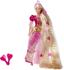 Simba 105738831 - Steffi Love Rapunzel, Steffi als Märchenprinzessin, mit sehr Langen Haaren, mit Haarclips, Bürste und Kamm, Ankleidepuppe, 29cm, für Kinder ab 3 Jahren