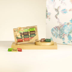 Venchi, goldene Geschenkbox mit verschiedenen Gianduiotti-Pralinen, 110 Gramm Naty Shop Chocolates