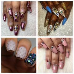 GZMAYUEN Nailart Perlen Micro Kaviar Für Nägel, 0.3-3Mm Goldene Silber Mini Kaviar Strasssteine, Weiß Beige Mini Nägel Perlen Mikroperlen Dekor Für Nägel