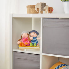 SIGIKID 39651 Puppe Brenda Bilipup, Stoffpuppe mit Kleidchen zum An- und Ausziehen, Kuschelpuppe, Einschlafhilfe, spielen, schmusen, für Babys & Kinder ab 6 Monaten, Blau 24 cm