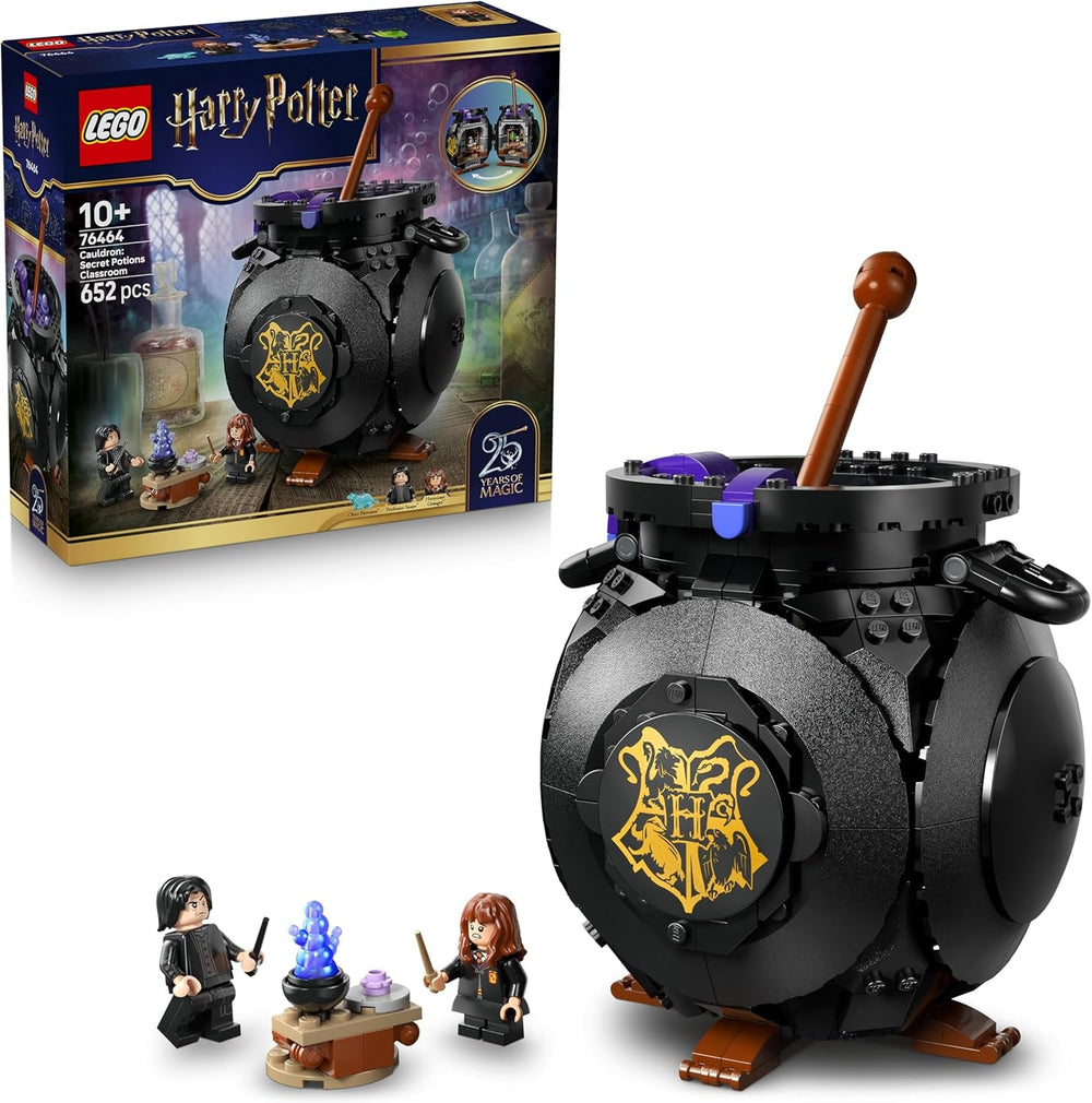 LEGO Harry Potter Kessel: Geheimes Klassenzimmer für Zaubertränke - DIY Set für Schreibtisch oder Schlafzimmer mit Patronus und Hermine und Snape Minifiguren - Geschenk für Kinder ab 10 Jahren - 76464