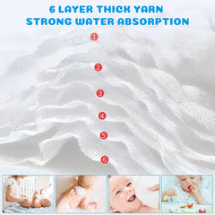 EXTSUD Babywaschlappen, 10er-Pack Musselin-Babyhandtücher Mutter und Kind Naty Shop