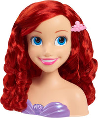 Disney Princess 20 cm Ariel Frisierkopf mit Zubehör, 7-teilig, rotes Haar, Kinderspielzeug ab 3 Jahren von Just Play