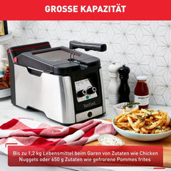 Tefal FR600D Clear Duo Fritteuse, Frittieren mit weniger Rauch und Gerüchen, 1,2 kg Fassungsvermögen, Thermostat, Timer, großes Sichtfenster ohne Nebel Haushaltsgeräte Naty Shop