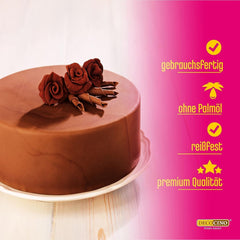 DECOCINO Fondant Schoko – 250 g – ideal zum Verzieren von Kuchen, Torten, Cupcakes – palmölfreie & vegane Glasuren und Dekor Naty Shop