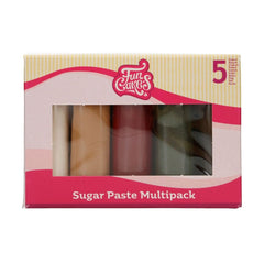 FunCakes Fondant Multipack Ușor de folosit, neted, flexibil, moale și pliabil, perfect pentru decorarea torturilor, halal, kosher și fără gluten. 5 culori, 5 x 100 g, Paleta Sparkling Pasta de zahar Naty Shop Default Title