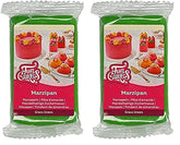 FunCakes pastă de zahăr cu migdale (marțipan olandez) Grass Green: Ușor de folosit și netedă, perfectă pentru decorarea prăjiturilor, halal, kosher și fără gluten, 250 g (pachet de 2) Pasta de zahar Naty Shop Iarbă verde 250 G (pachet de 2)