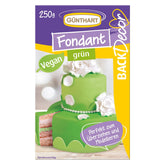 Günthart BackDecor 250 fondant verde, 100% vegan, fără ulei de palmier, rezistent la rupere pentru a acoperi prăjituri și produse de patiserie, potrivit pentru modelare, 1 pachet (1 x 250 g) Pasta de zahar Naty Shop 250 G (1 pachet) Salutări