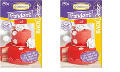 Günthart BackDecor 250 g fondant roșu, fără ulei de palmier, rezistent la rupere pentru acoperirea prăjiturilor și produselor de patiserie, potrivit pentru modelare, pachet de 2 (1 x 250 g) Pasta de zahar Naty Shop Roșu 250 G (pachet de 2)