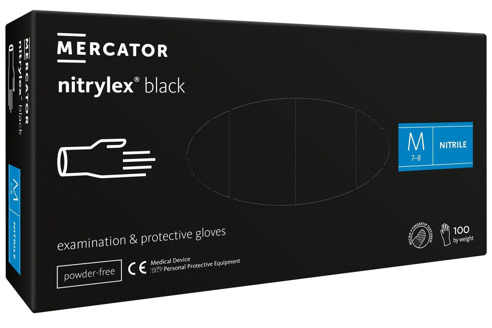 Manusi nitril nepudrate negre Nitrylex 100buc, marimea M Nati Shop