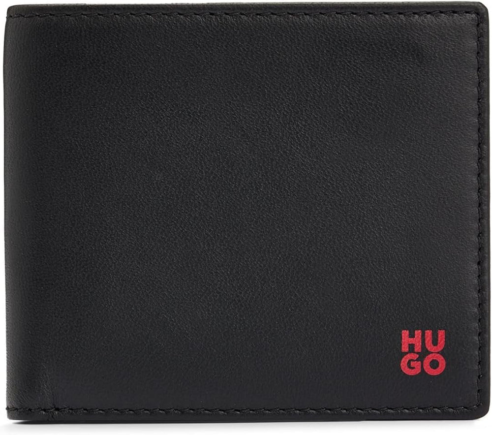 Portofel pentru bărbați HUGO Tibby 8 cc din piele nappa cu logo negru Stck Portofel Barbati Naty Shop Titlu implicit