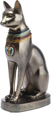 - Statuetă Bastet 21 cm - Statuetă pisică egipteană - Statuie decorare Egiptul Antic - Figurină pisică - Bust egiptean - Decorațiune originală idee cadou - Sculptură zeitate Statuete si sculpturi Naty Shop Pisica Bastet