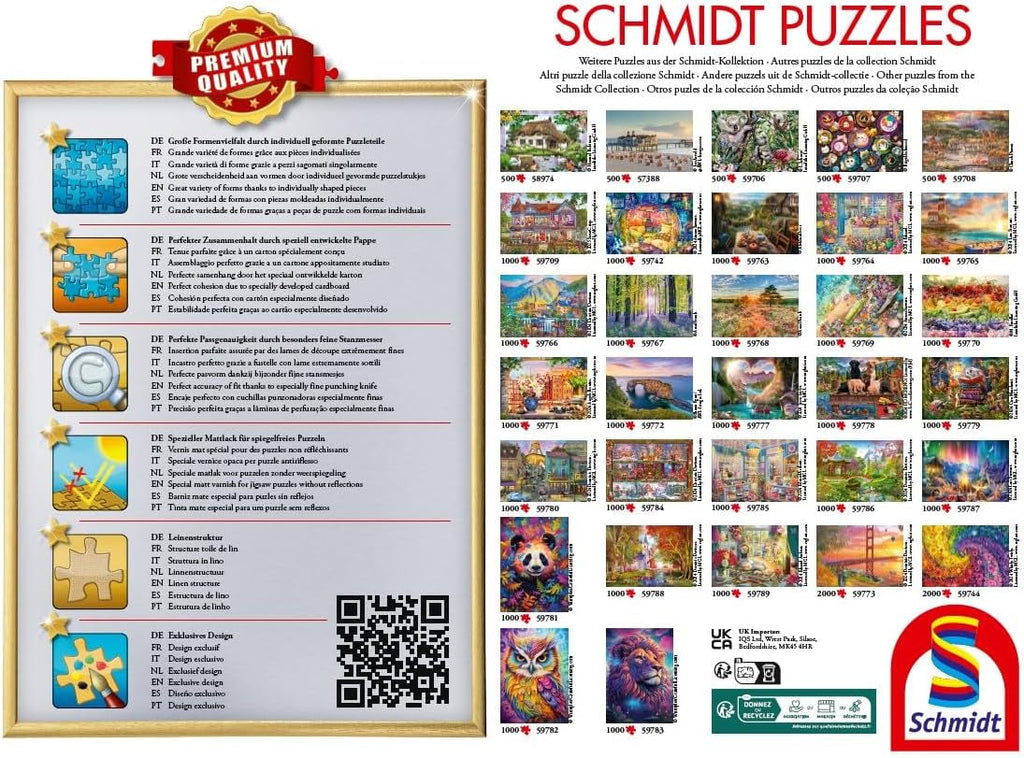 Schmidt Spiele 59789 Puzzle timp cu pisica, puzzle jigsaw 1000 piese Puzzle Naty Shop