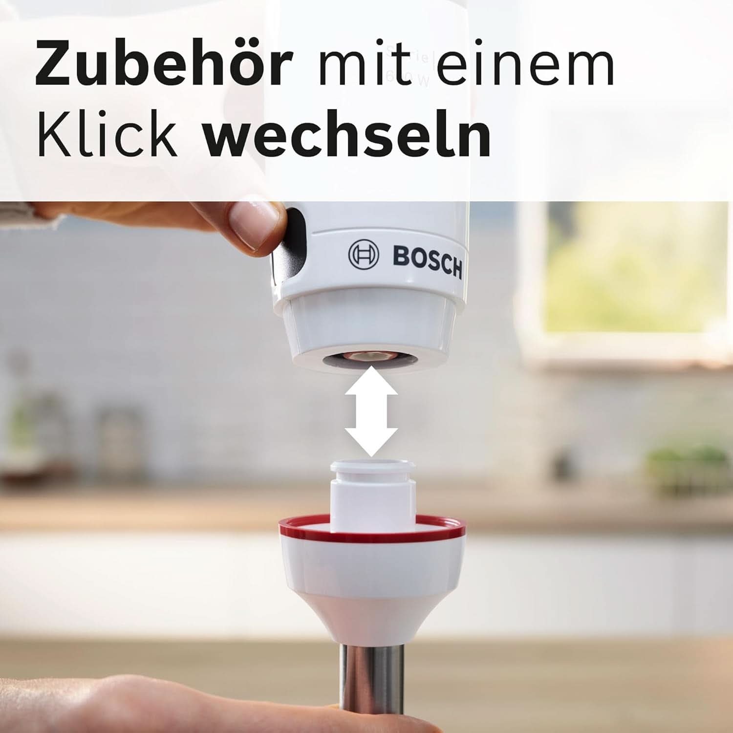 Bosch Stabmixer Ergomaster Serie 4 MSM4W210, Einhändig Bedienbar, Edelstahl-Klingen, Verschleißfreie Keramik-Kupplung, Mixbecher, Quattroblade, Antisplash Funktion, Einschaltsperre, 600 W, Weiß Mutter und Kind Naty Shop