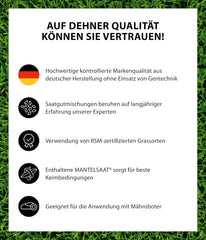 Dehner Saatgut Rasen-Nachsaat, Trockenrasen, Hochwertige Saatgutmischung, Raschwüchsig/Schnellkeimend, 300 G, Für Ca. 25 M², Natur