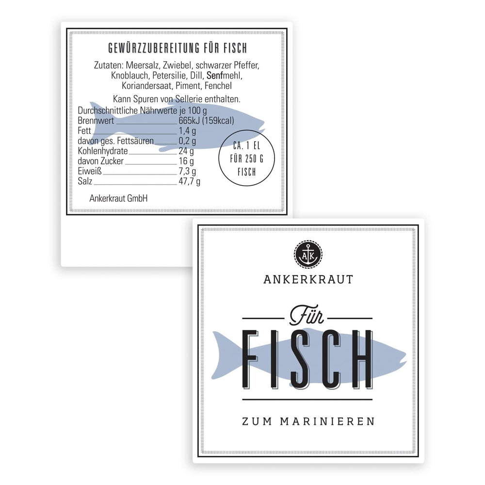 Ankerkraut Für Fisch, zuckerfrei, mit Zwiebel, Knoblauch und Pfeffer, 230 g im Streuer