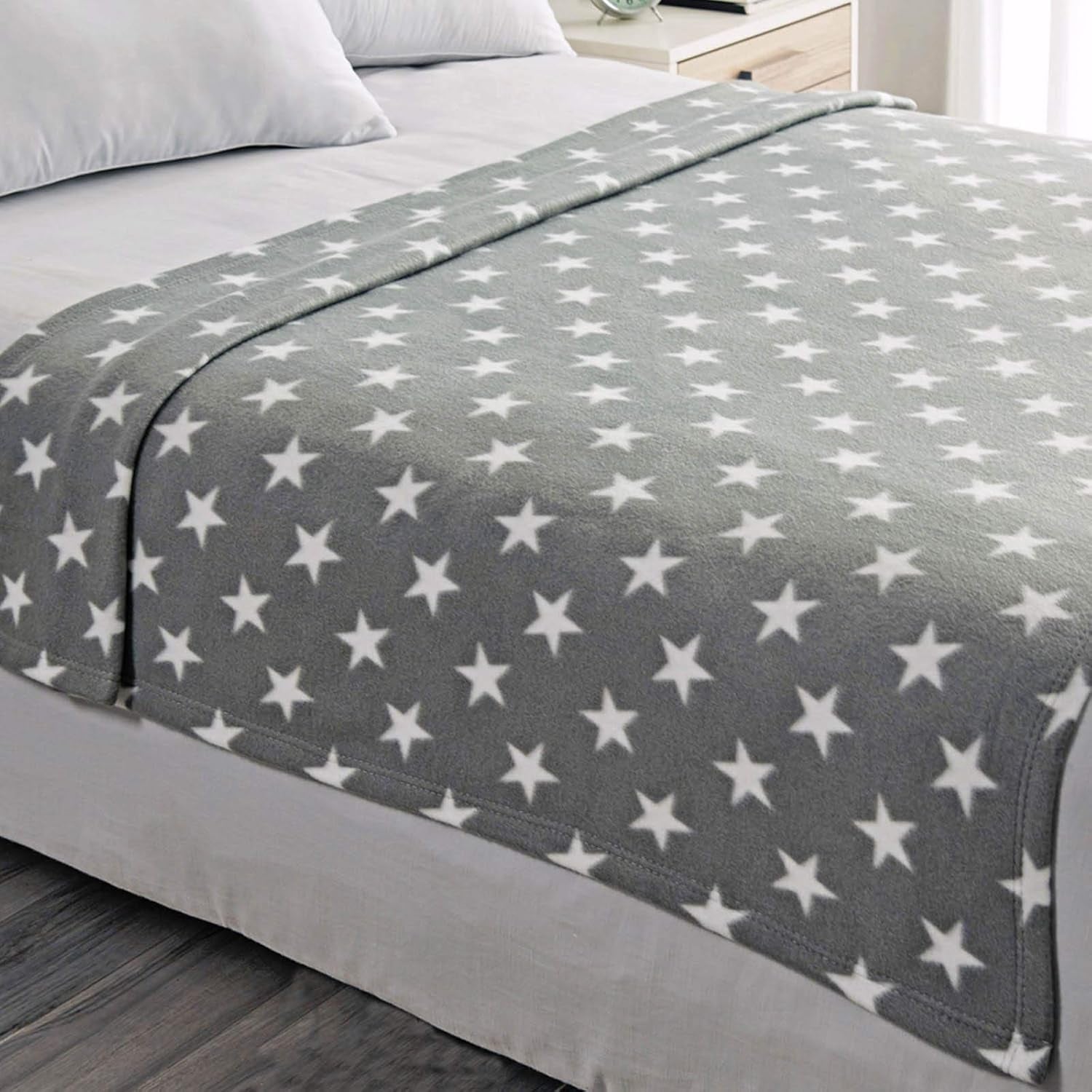 DREAMSCENE pătură confortabilă pătură pufoasă pătură fleece - living pătură cald iarna moale, canapea pătură, pătură canapea, pătură cuddly copii, living & pături cuddly 120X150Cm, canapea arunca pătură gri stele Paturi si Cuverturi Besuche den DREAMSCENE-Store