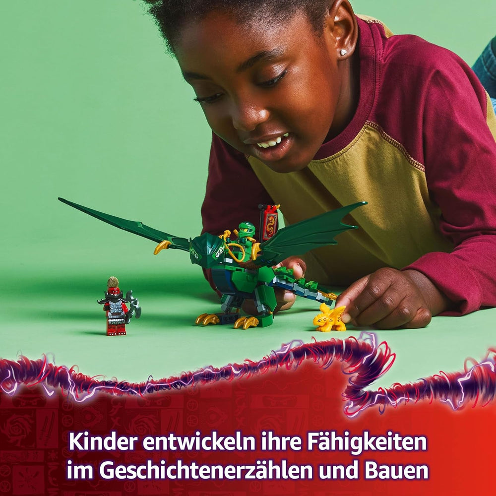 LEGO NINJAGO Lloyds grüner Walddrache - Spielzeug Drache mit 2 Minifiguren - Drachenfigur mit beweglichem Schwanz, Hals, Beine & Flügel - Geschenkidee für Jungen und Mädchen ab 6 Jahren 71829